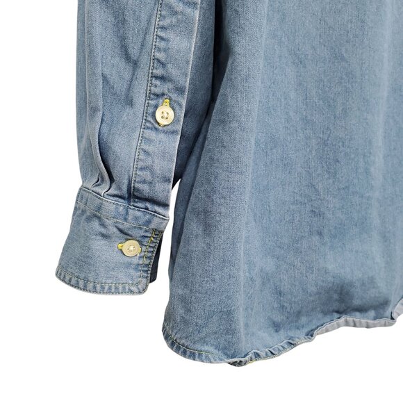 Orvis Mens L Shirt Denim Button Up Lightweight Work Barn Chore Shacket Outdoors - Picture 9 of 10